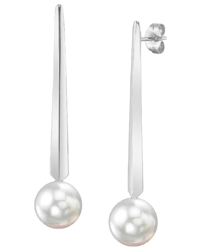 White South Sea Pearl Mod Dangle Earrings