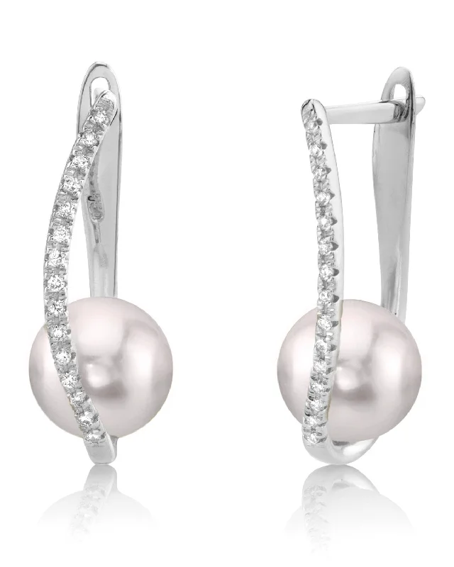 Akoya Pearl & Diamond Eliza Drop Earrings