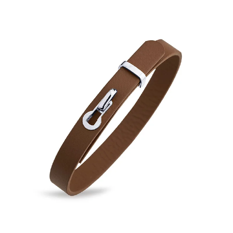 Revolution Brown Leather 18K Whitegold Bracelet