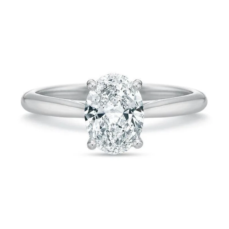 18K WHITE GOLD NEW AIRE SOLITAIRE ENGAGEMENT RING WITH ACCENT GALLERY (SETTING ONLY)