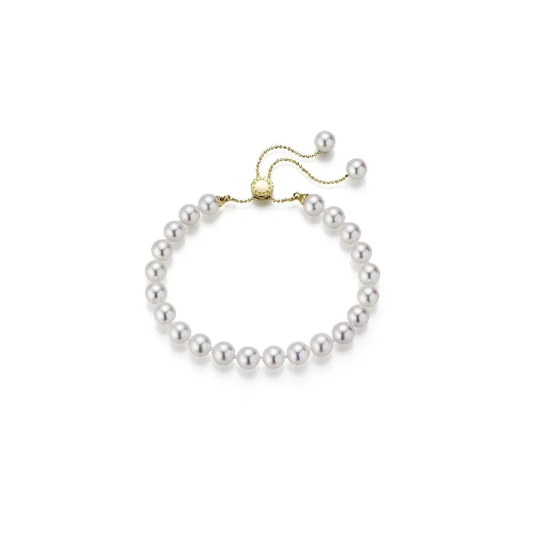 Transformable 18K Gold Bracelet w. Akoya Pearls