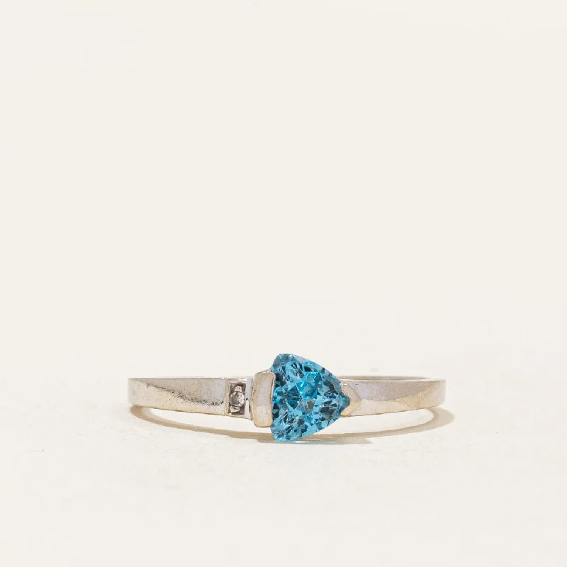 Blue Topaz & Diamond Ring | 0.60ct, 0.005ctw | SZ 6.5 |