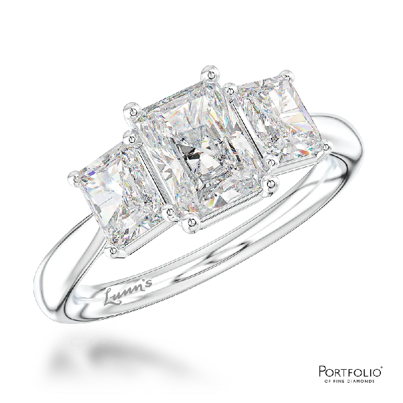 Three Stone 0.60ct F SI1 Diamond Platinum Ring