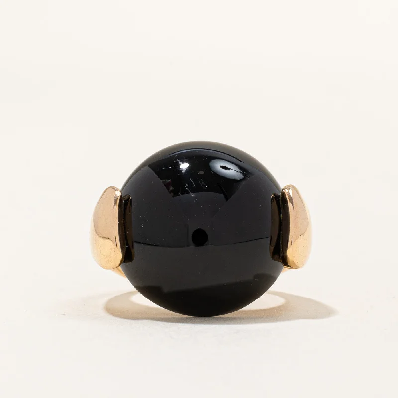 Black Onyx Cocktail Ring | 23.00ct | SZ 6.5 |