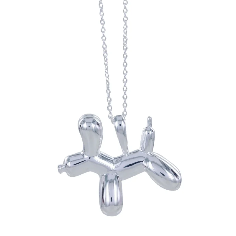 Sterling Silver Balloon Design Supersize Dog Necklace