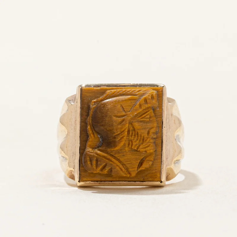 Tiger's Eye Cameo Ring | 6.00ct | SZ 6.75 |