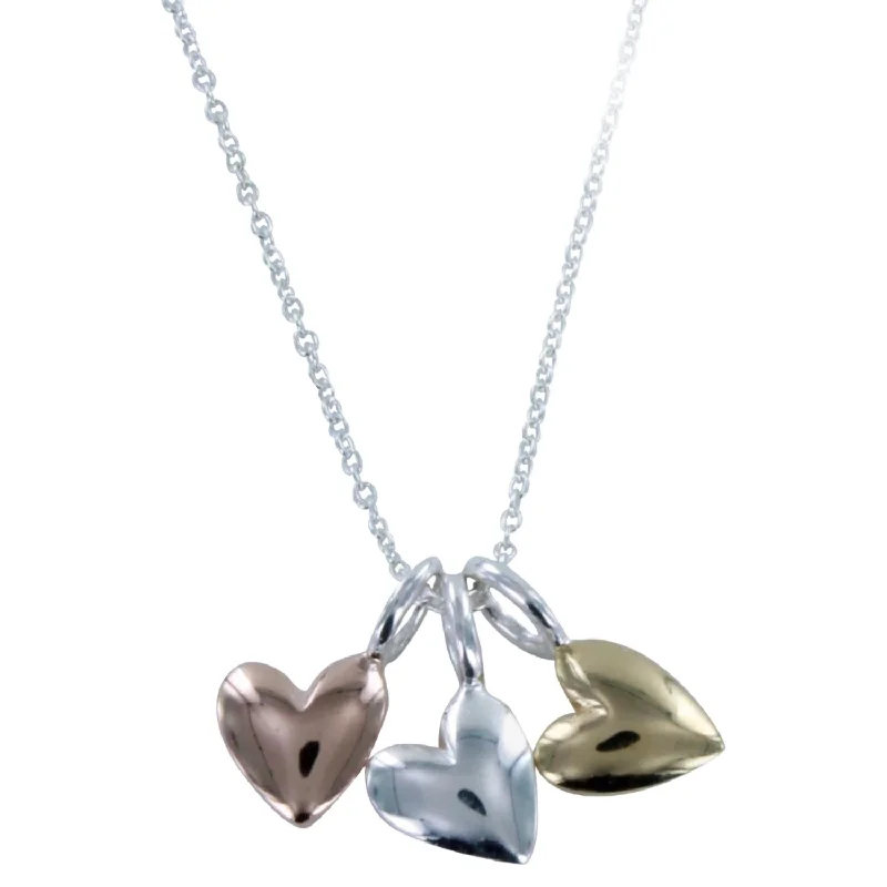 Sterling Silver Devotion Heart Triple Necklace