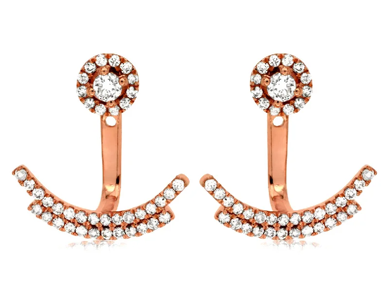 Rose Gold and Diamond Earring Enhancers