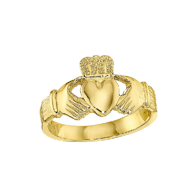 Gold Claddagh Ring Mens Extra Heavy