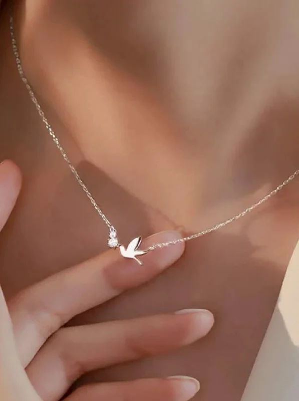 Gorgeous Silver Hummingbird Necklace