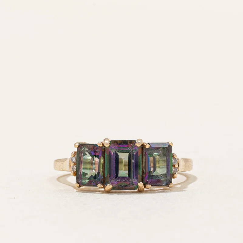 Mystic Topaz & Diamond Ring | 3.00ctw, 0.02ctw | SZ 6.75 |