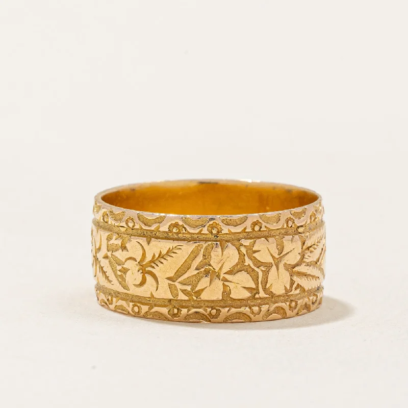 1913 Chester 18k Yellow Gold Floral Ring | SZ 7 |