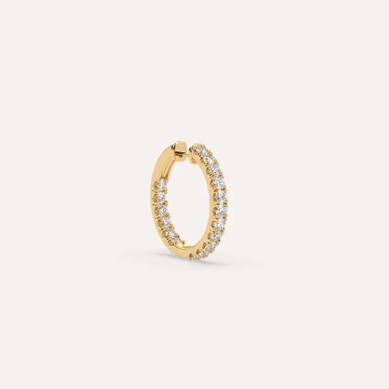 1/2 carat Single Diamond Hoop Earring