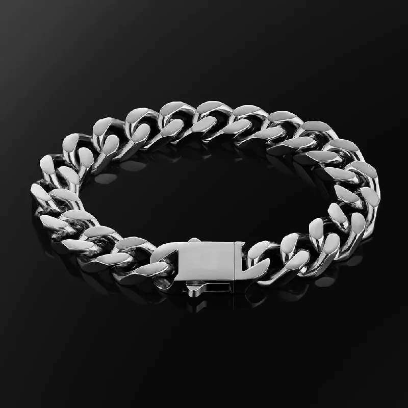 The Stormtrooper Ⅲ® - Curb Cuban Link Bracelet in Silver White Gold