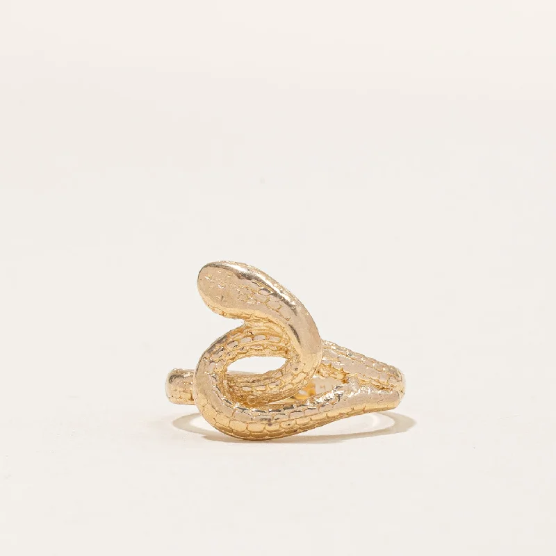 Vintage 10k Yellow Gold Snake Ring | SZ 3.5 |