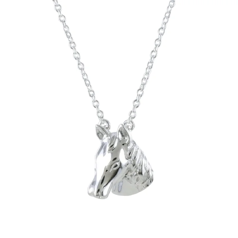 Detailed Sterling Silver Horse Head Necklace