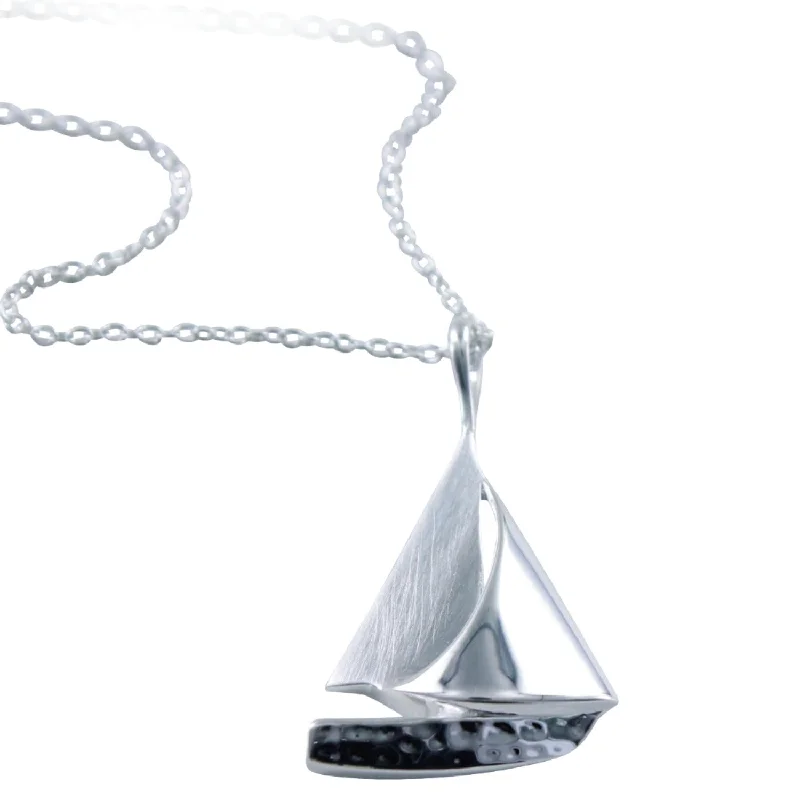 Sail Boat Sterling Silver Necklace