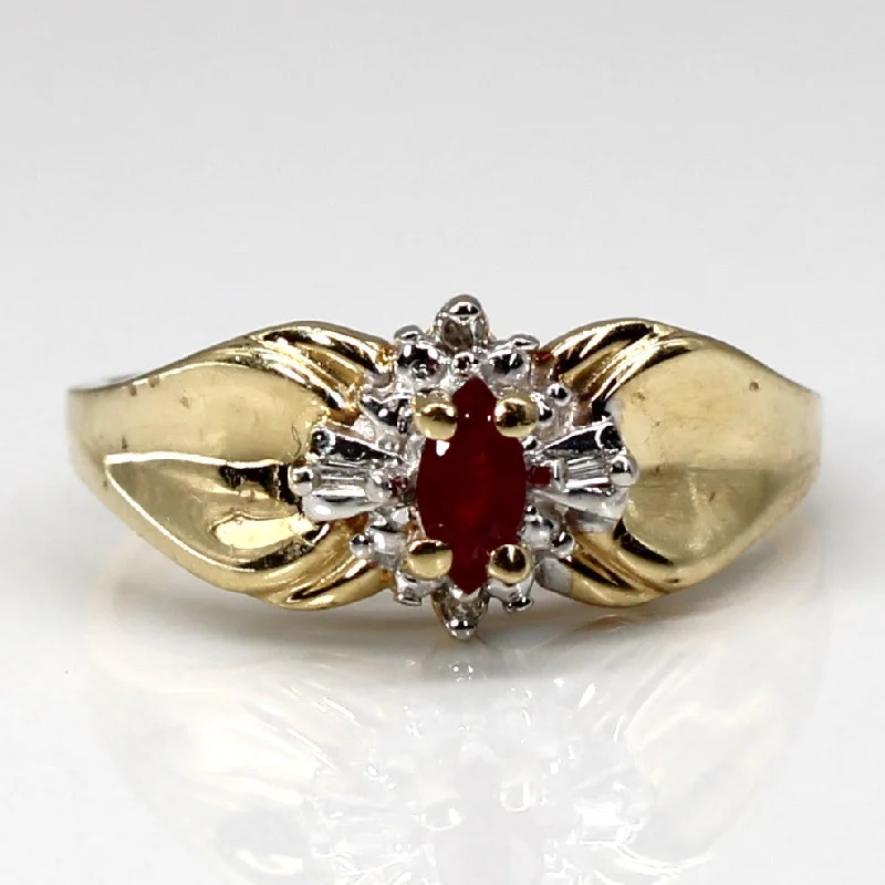 Ruby & Diamond Cocktail Ring | 0.63ct | 0.02ctw | SZ 7 |