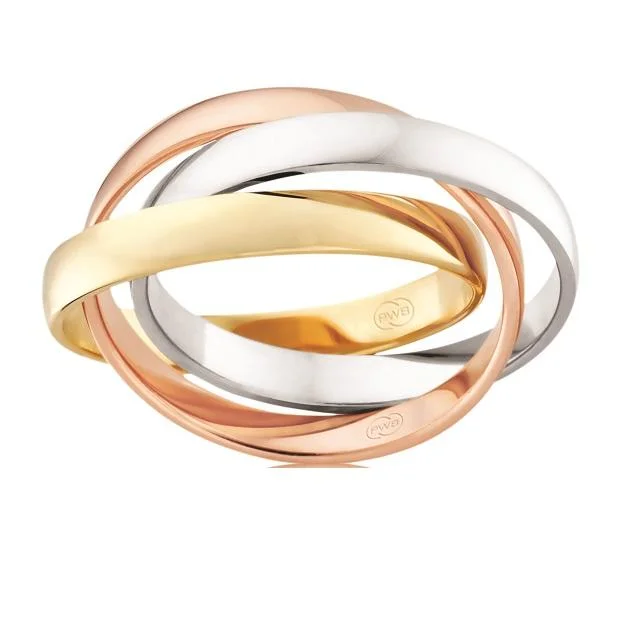 White, Rose & Yellow Gold Russian Women's Wedding Ring