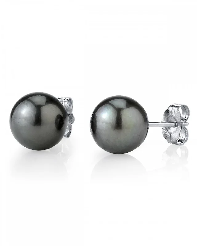 8mm Tahitian South Sea Round Pearl Stud Earrings- Various Colors