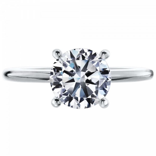 MARK PATTERSON PLATINUM 4-PRONG ENGAGEMENT RING MOUNTING WITH HIDDEN HALO (SETTING ONLY)