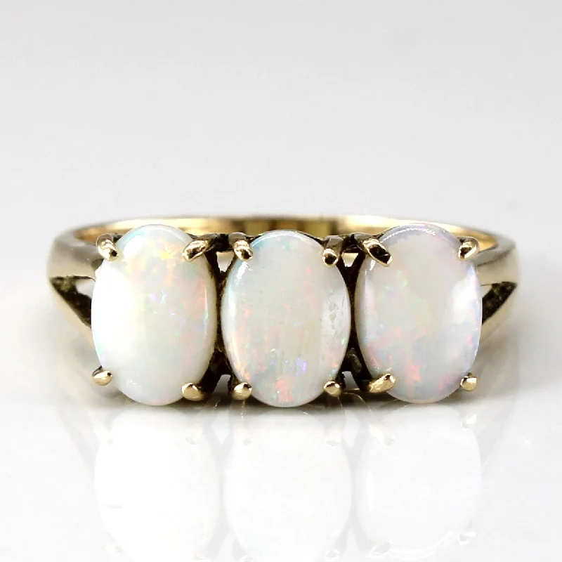 Three Stone Opal Ring | 0.90ctw | SZ 7 |