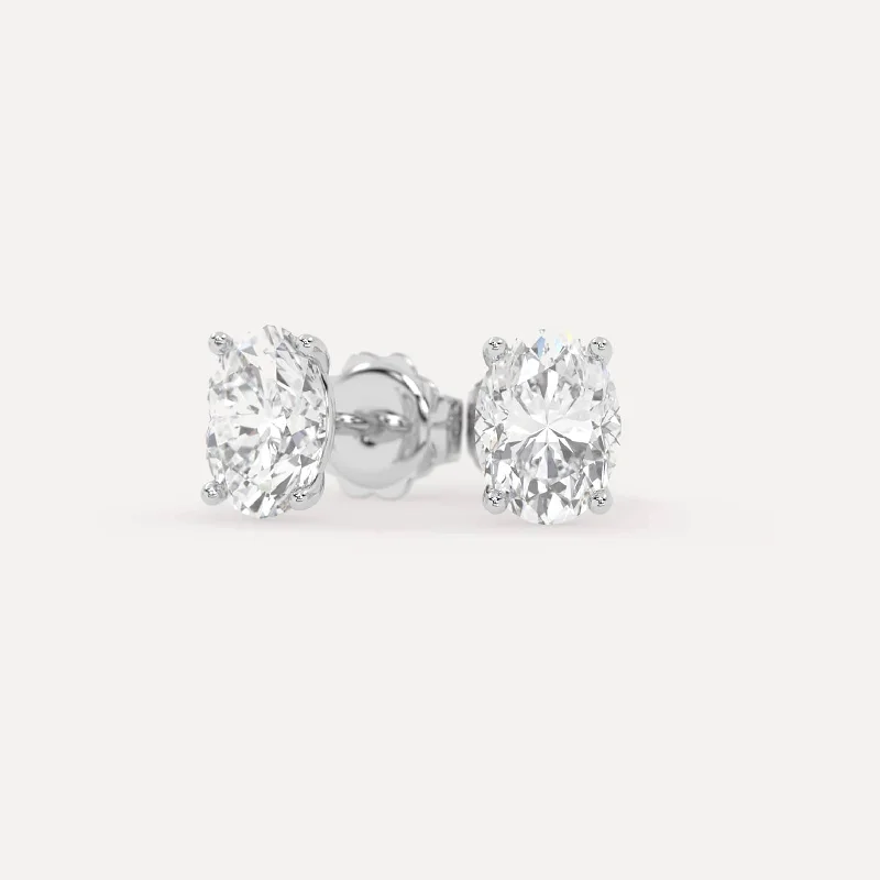 3 carat Oval Diamond Stud Earrings LAB