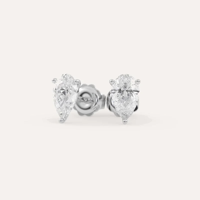 3 carat Pear Diamond Stud Earrings