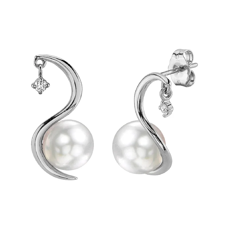 White South Sea Pearl & Diamond Nile Earrings