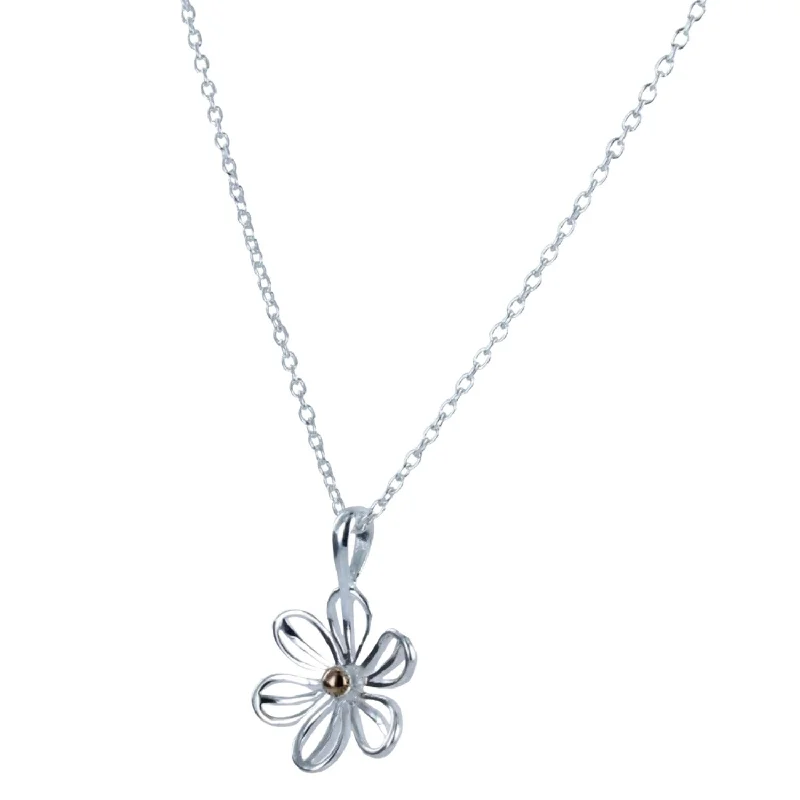 Daisy Silhouette Sterling Silver Necklace