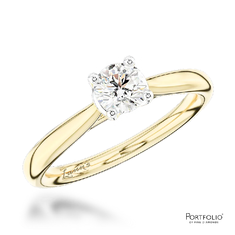 Solitaire 0.50ct G SI1 Diamond Yellow Gold/Platinum Ring