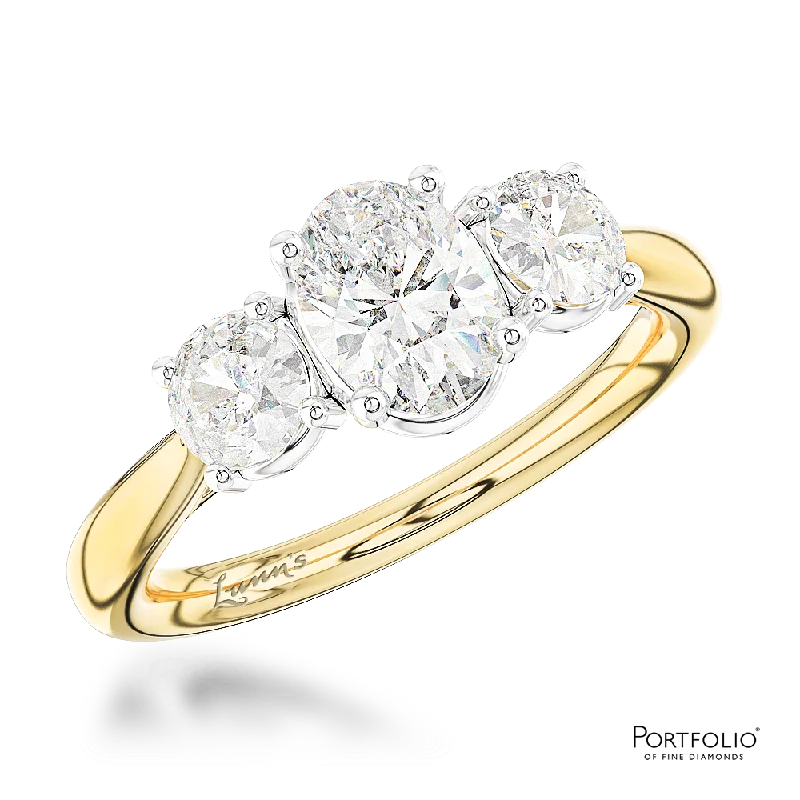 Three Stone 0.72ct G VS2 Diamond Yellow Gold/Platinum Ring