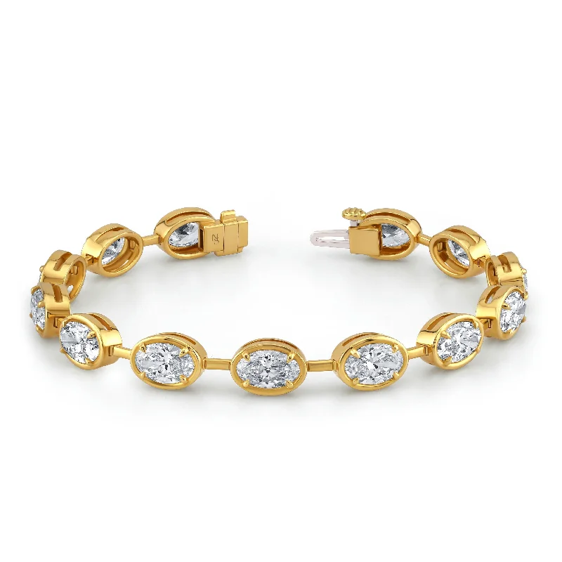 Oval-Cut Diamond Bezel-set Bracelet