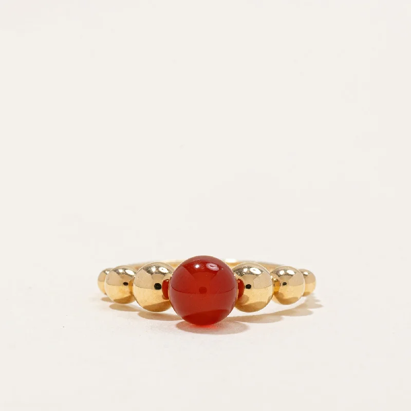 Carnelian Sphere Ring | 1.65ct | SZ 7.5 |