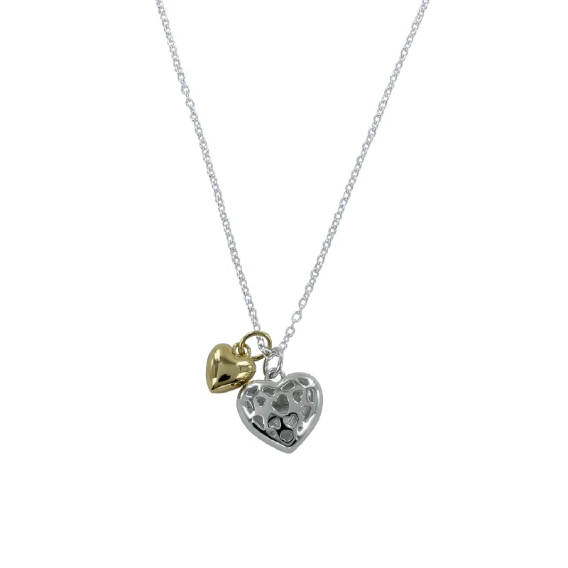 Double Heart Charm Necklace