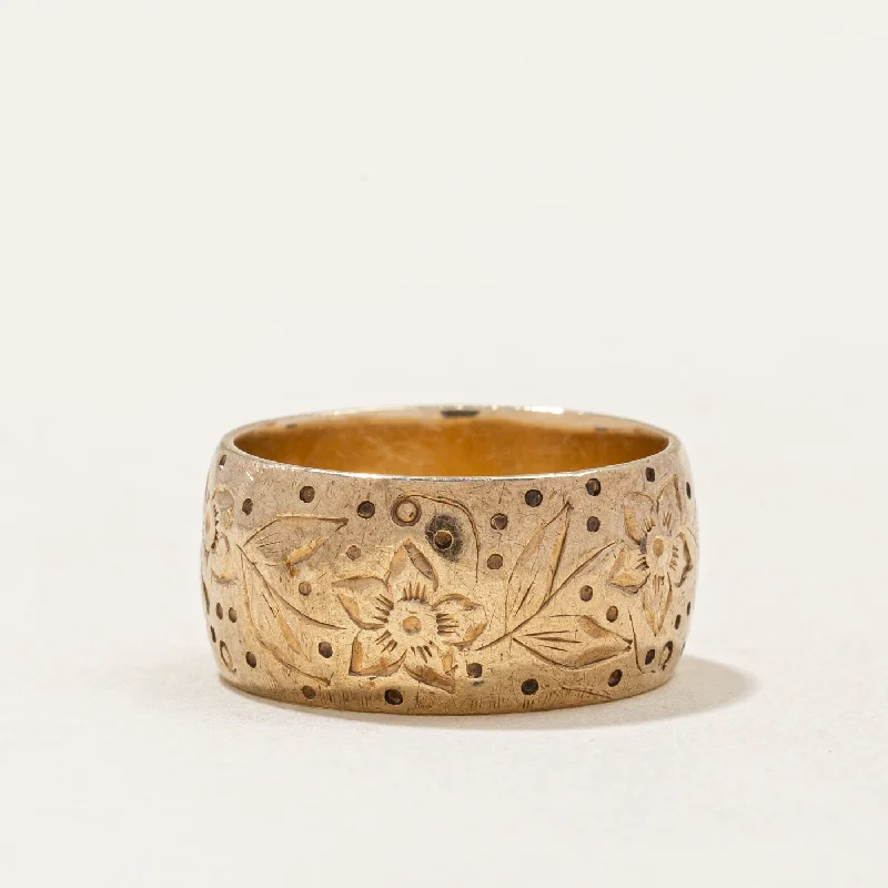 10k Yellow Gold Floral Design Ring | SZ 7 |