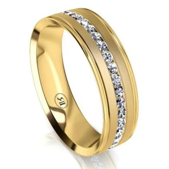 The Edison Yellow Gold Diamond Mens Wedding Ring