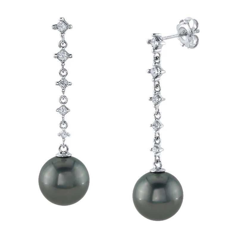 Tahitian South Sea Pearl & Diamond Brielle Earrings