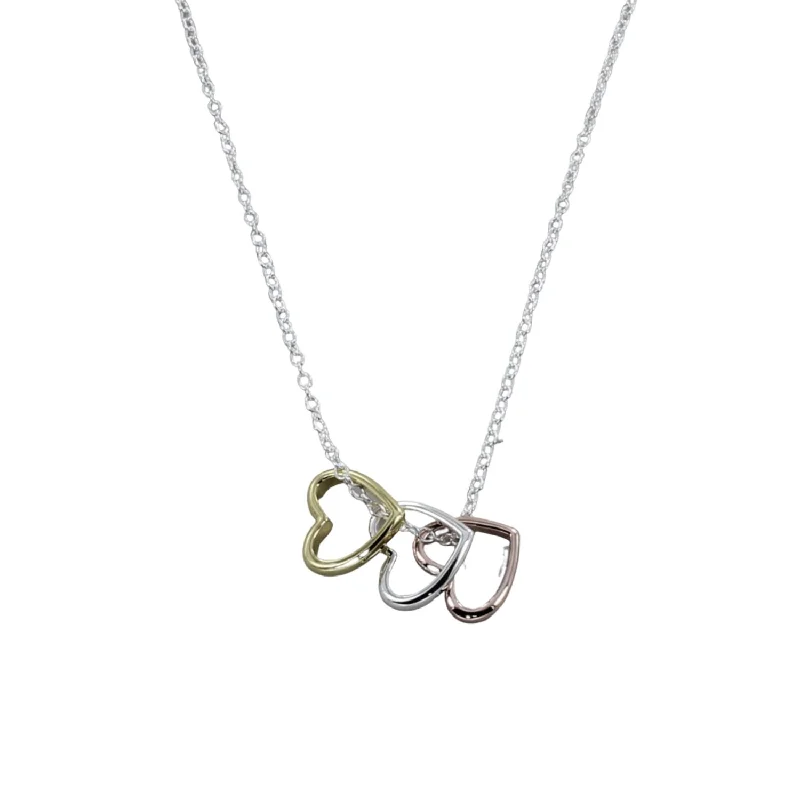 Sterling Silver AmorÃ© Trio Heart Necklace