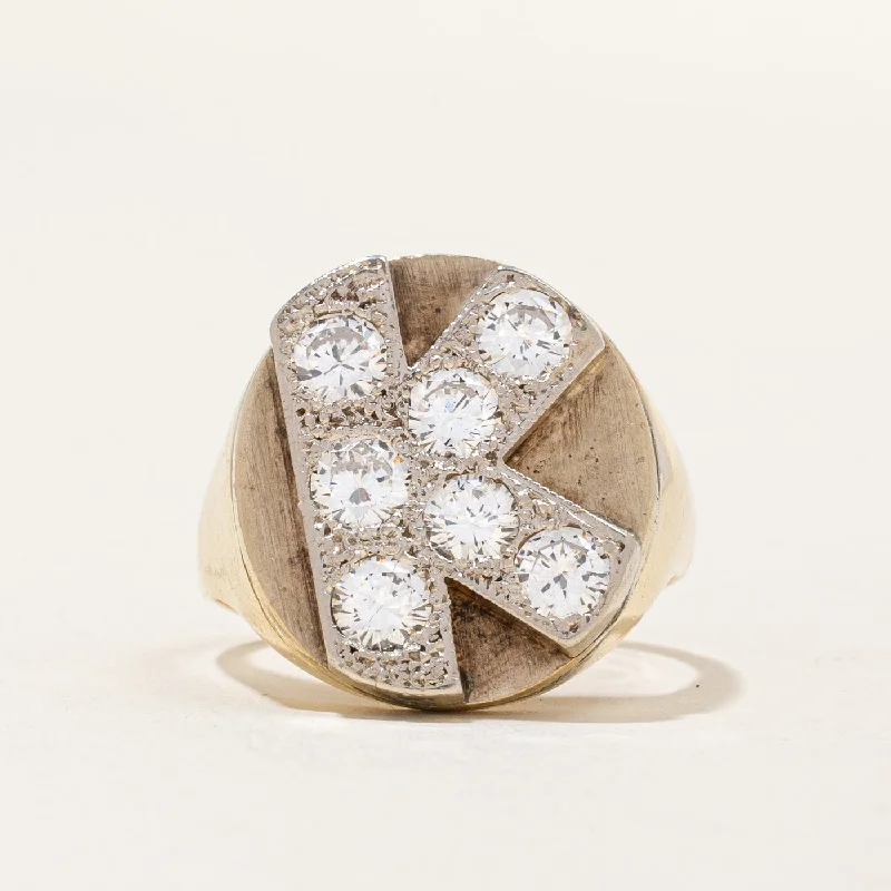 Diamond 'K' Initial Ring | 1.75ctw | SZ 10 |