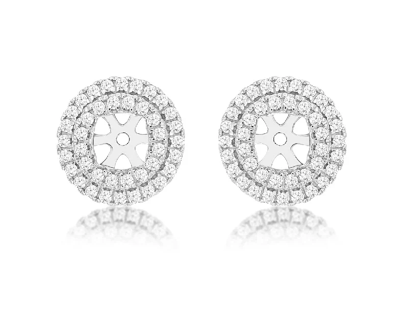 Double Diamond Halo Earring Jackets