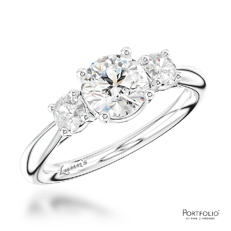 Three Stone 0.70ct G SI1 Diamond Platinum Ring