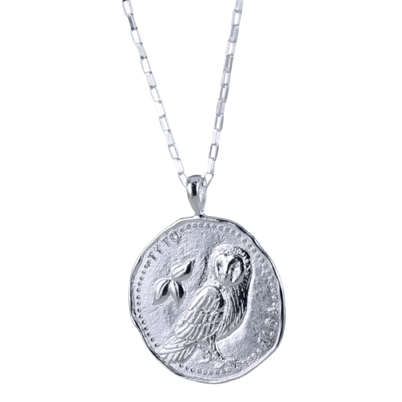 Owl Coin Sterling Silver Necklace