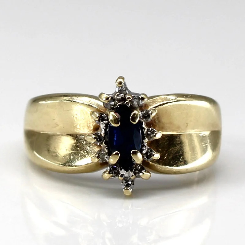 Sapphire & Diamond Cocktail Ring | 0.13ct | 0.04ctw | SZ 5.25 |