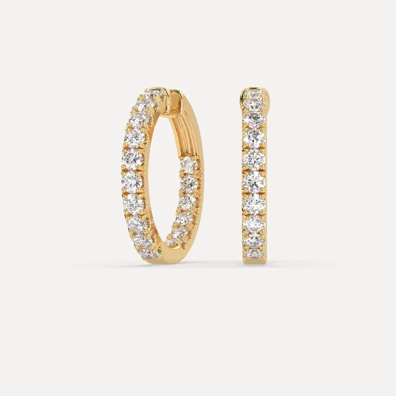 3 carat Diamond Hoop Earrings