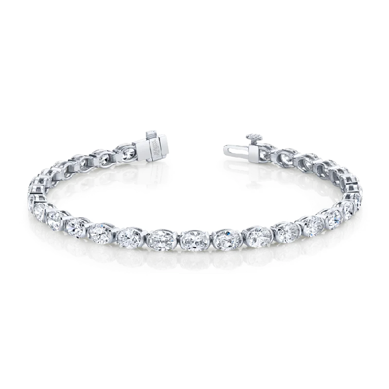 9.10 Carat Oval Shape Straight Line Bracelet