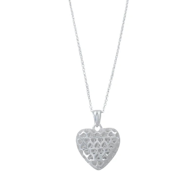 Sterling Silver Filigree Heart Design Necklace