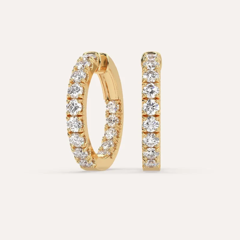 4 carat Diamond Hoop Earrings