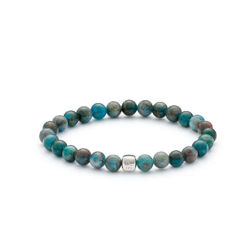 (6mm) Silver Bracelet w. Apatite