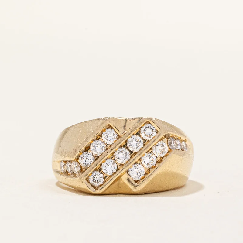 Channel Set Diamond Cocktail Ring | 0.68ctw | SZ 10 |